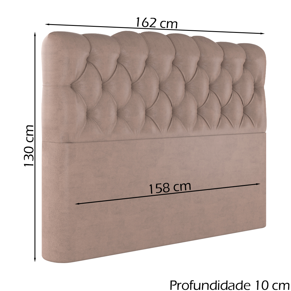 Cabeceira Queen 158 cm Milan Veludo Rose Soon
