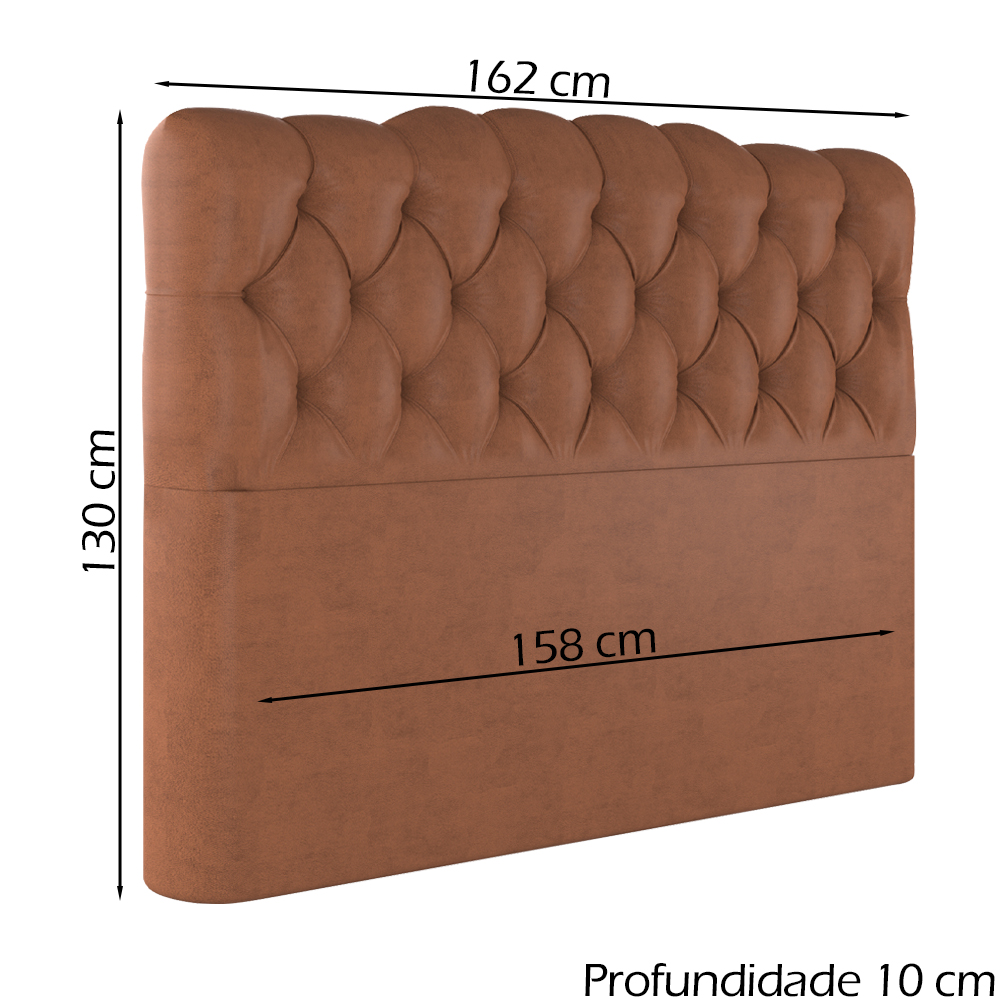 Cabeceira Queen 158 cm Milan Veludo Terracota Soon