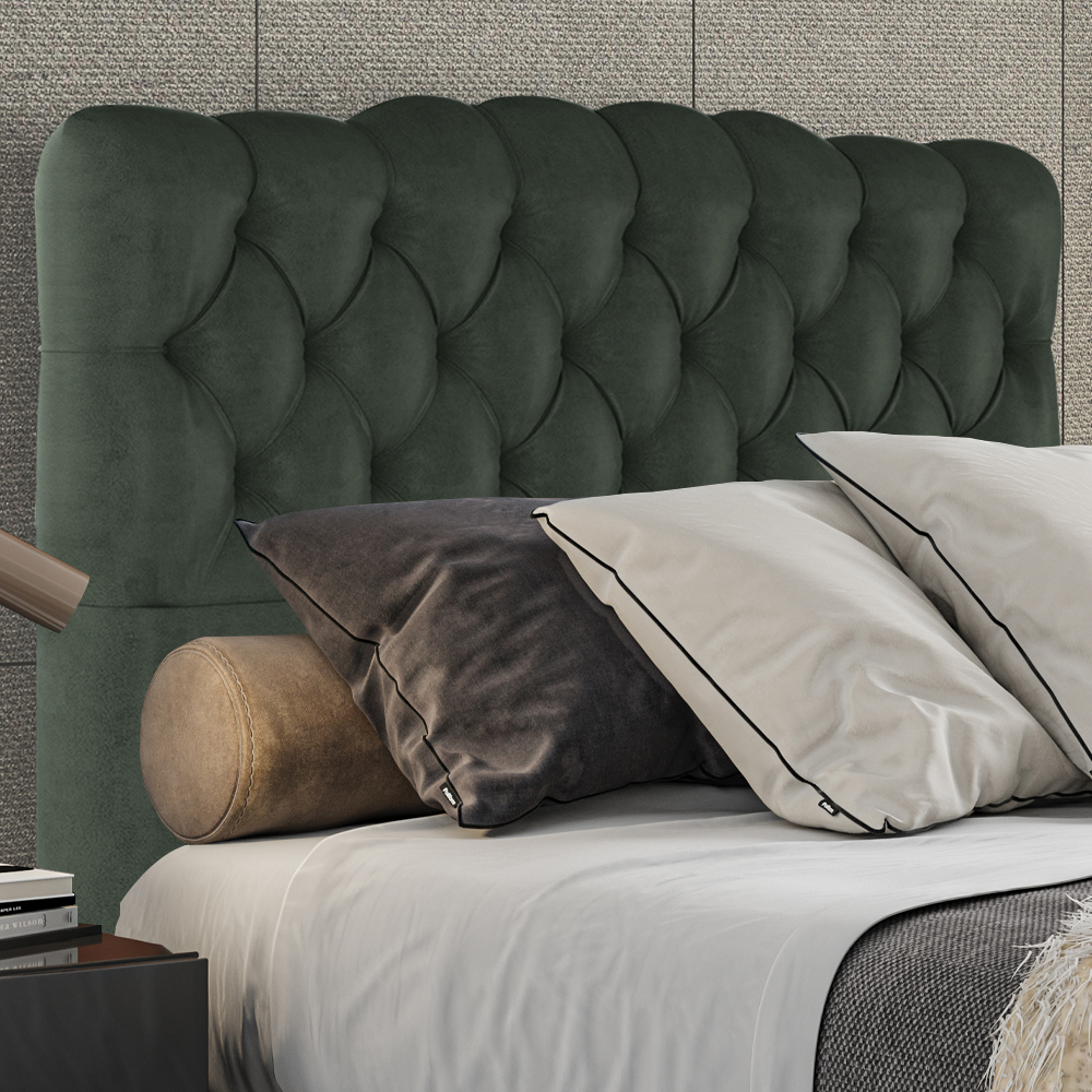 Cabeceira Queen 158 cm Milan Veludo Verde Soon