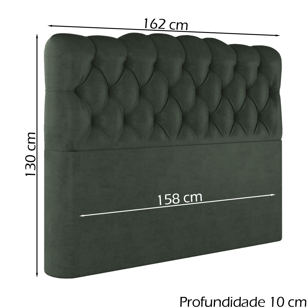 Cabeceira Queen 158 cm Milan Veludo Verde Soon