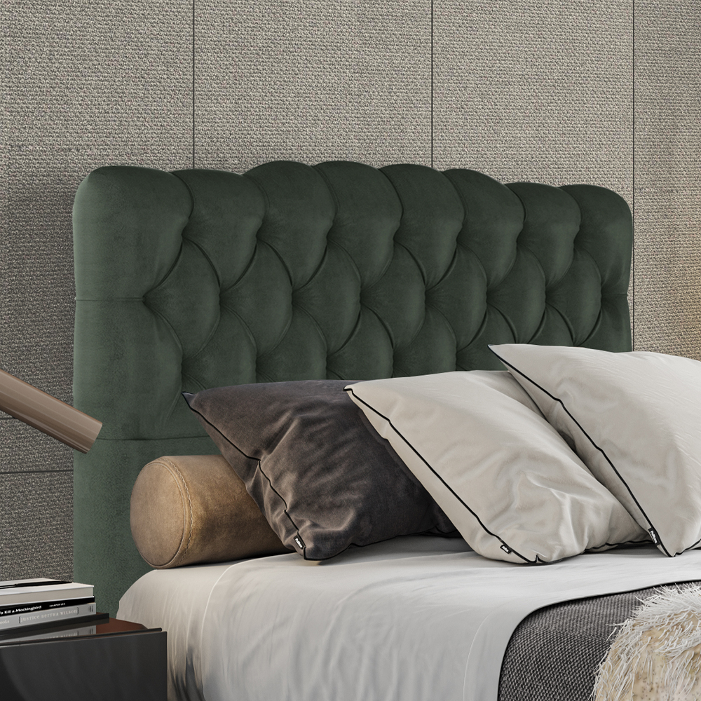 Cabeceira Queen 158 cm Milan Veludo Verde Soon