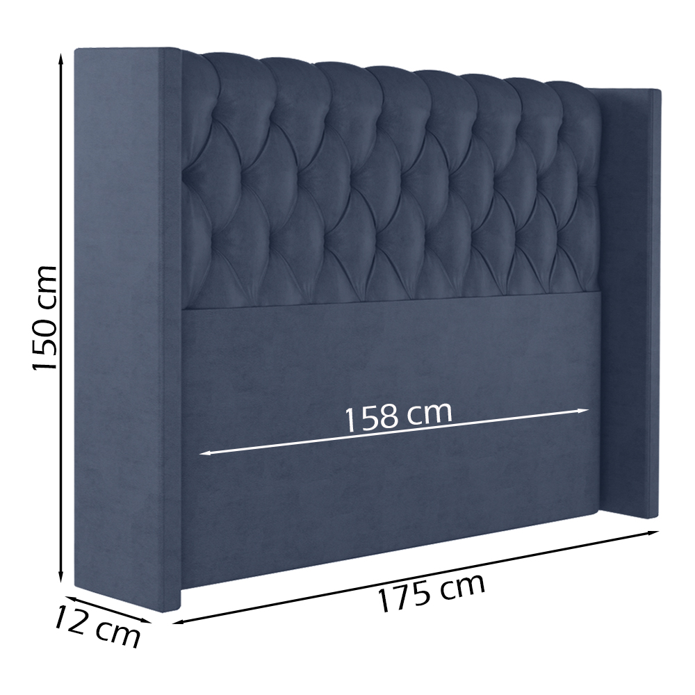 Cabeceira Queen 158 cm Toquio Veludo Azul Soon