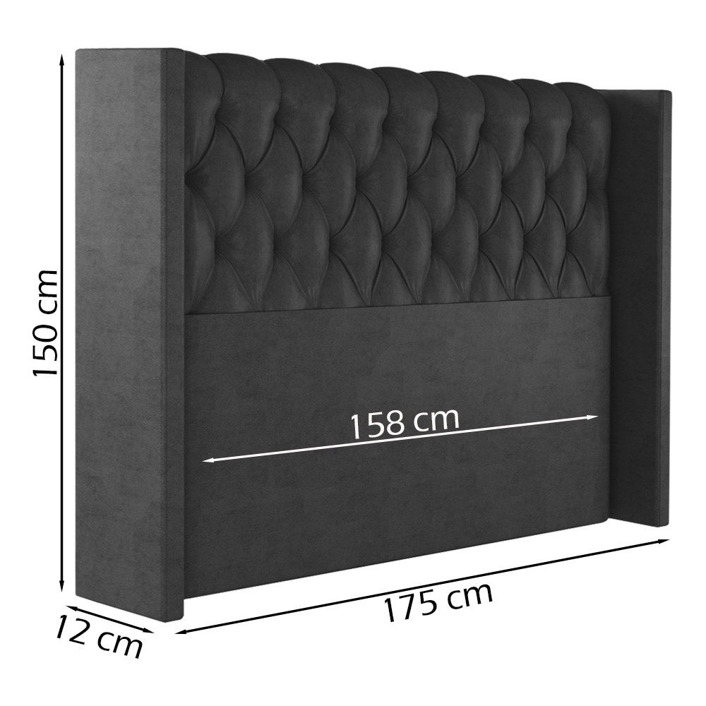 Cabeceira Queen 158 cm Toquio Veludo Preto Soon