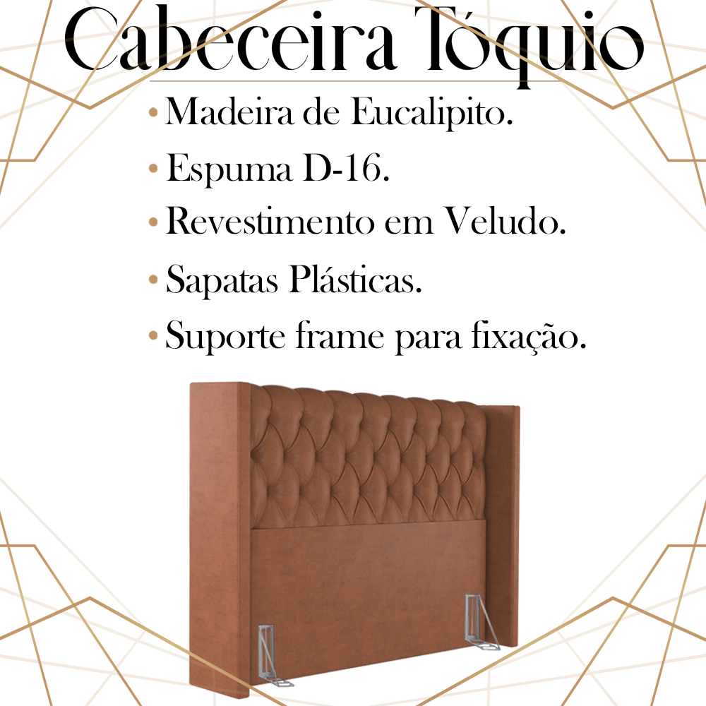 Cabeceira Queen 158 cm Toquio Veludo Terracota Soon