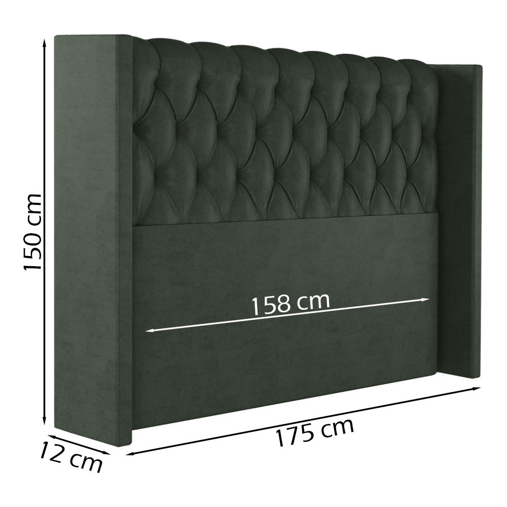 Cabeceira Queen 158 cm Toquio Veludo Verde Soon
