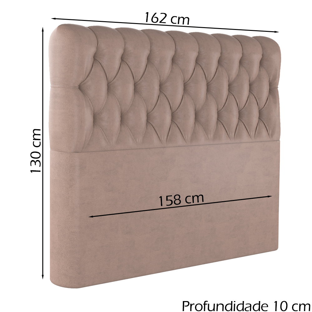 Cabeceira Queen 158 cm Vegas Veludo Rose Soon