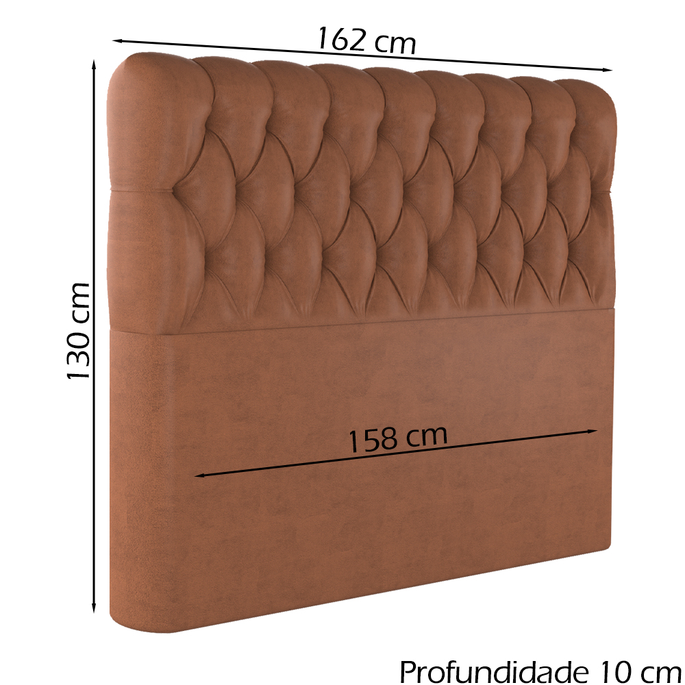 Cabeceira Queen 158 cm Vegas Veludo Terracota Soon