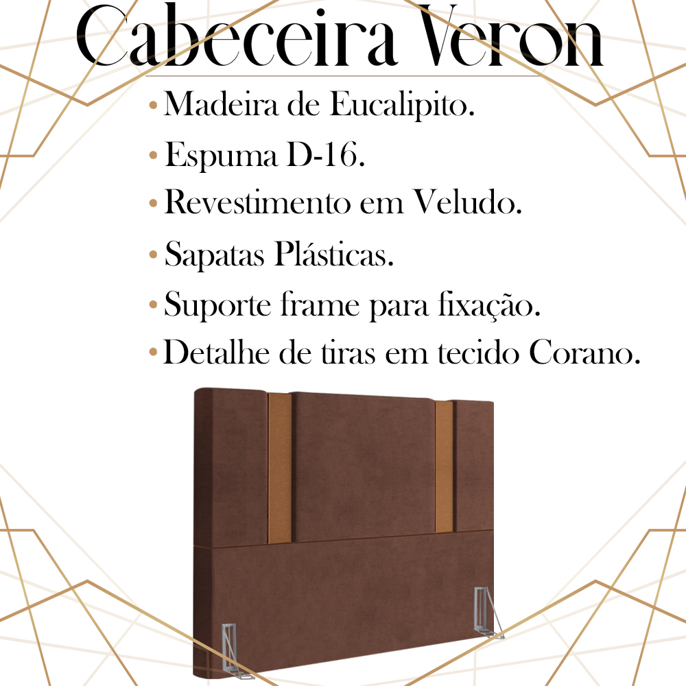 Cabeceira Queen 158 cm Veron Veludo Terracota Soon
