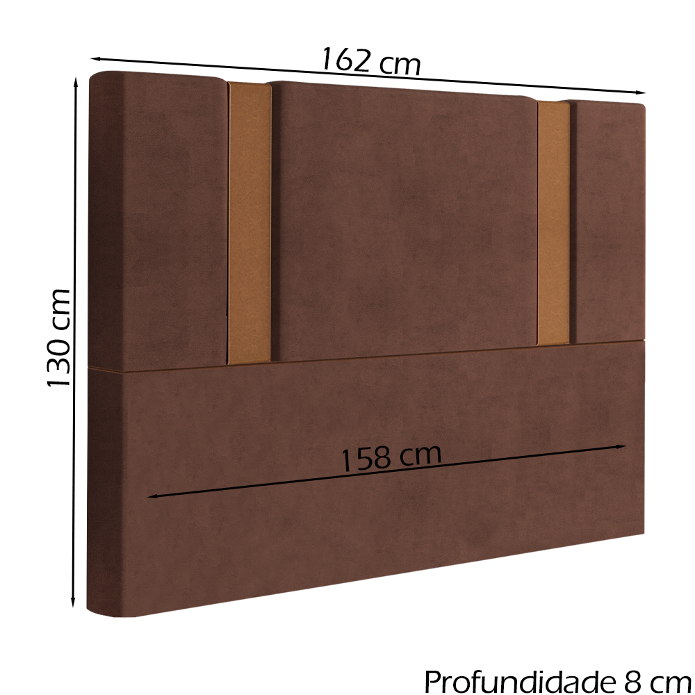 Cabeceira Queen 158 cm Veron Veludo Terracota Soon