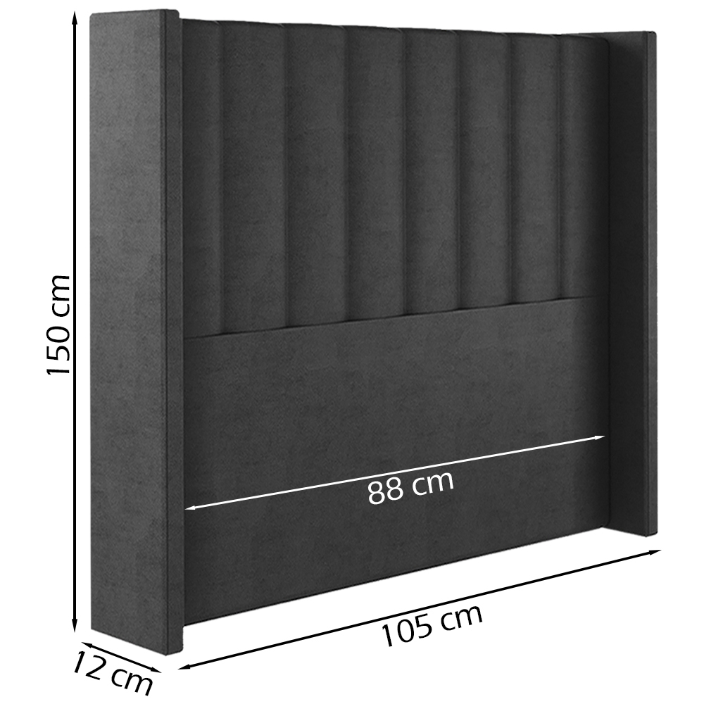 Cabeceira Solteiro 88 cm Barcell Veludo Preto Soon