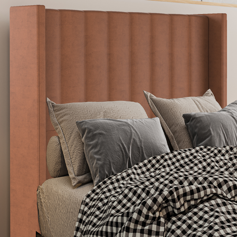 Cabeceira Solteiro 88 cm Barcell Veludo Terracota Soon