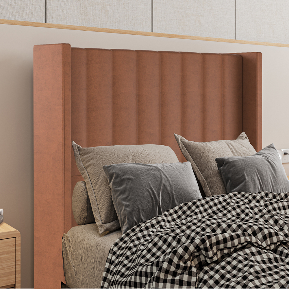 Cabeceira Solteiro 88 cm Barcell Veludo Terracota Soon