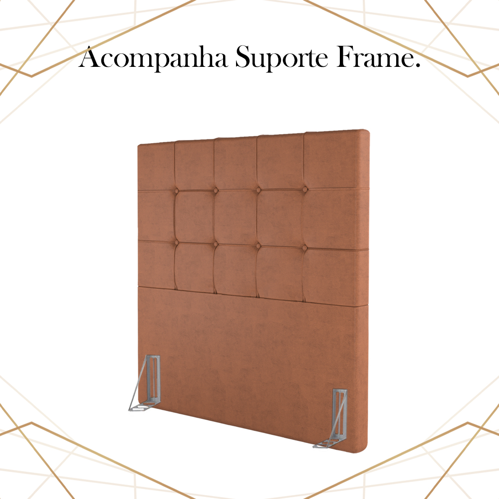 Cabeceira Solteiro 88 cm Berlin Veludo Terracota Soon