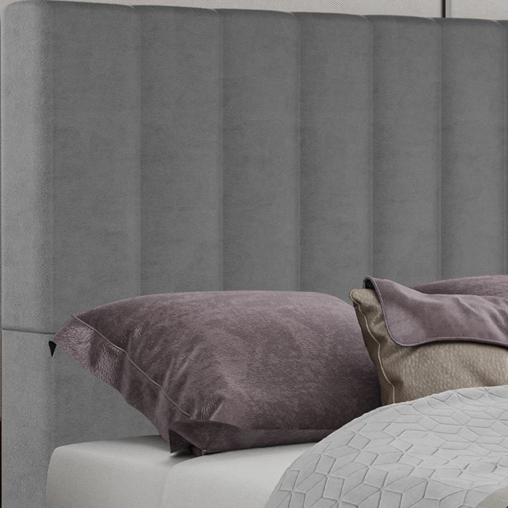 Cabeceira Solteiro 88 cm Dubai Veludo Cinza Soon