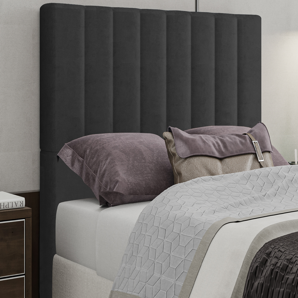 Cabeceira Solteiro 88 cm Dubai Veludo Preto Soon