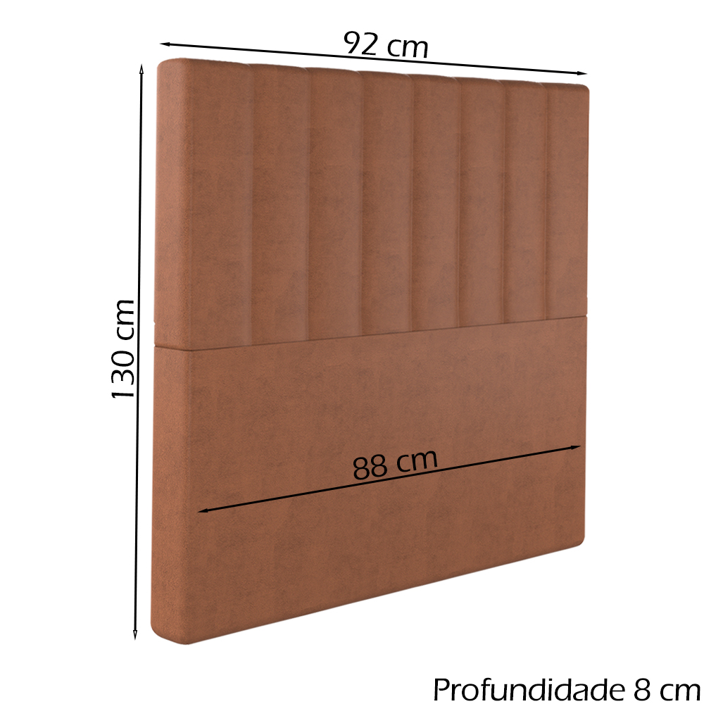 Cabeceira Solteiro 88 cm Dubai Veludo Terracota Soon