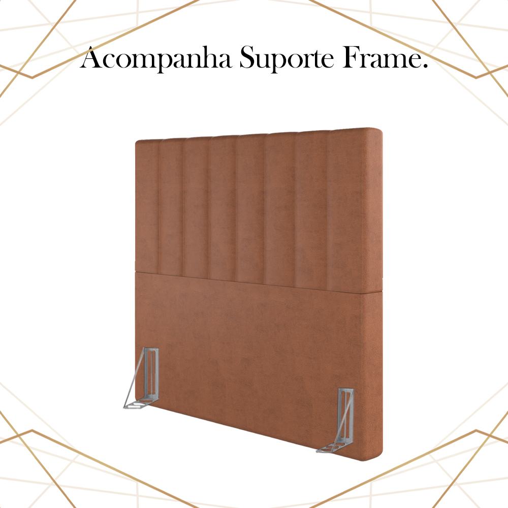 Cabeceira Solteiro 88 cm Dubai Veludo Terracota Soon