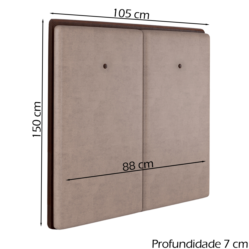 Cabeceira Solteiro 88 cm Lizz Veludo Rose Soon