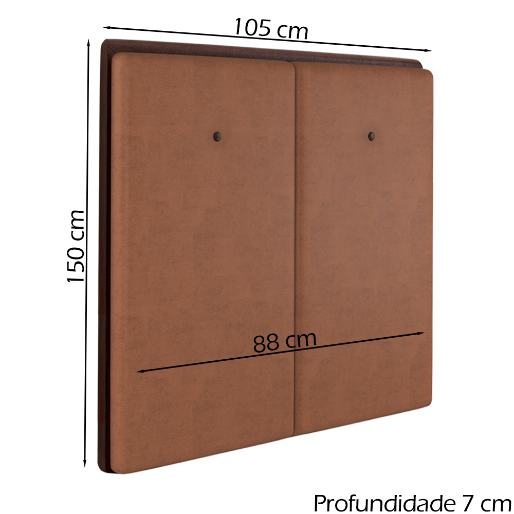 Cabeceira Solteiro 88 cm Lizz Veludo Terracota Soon