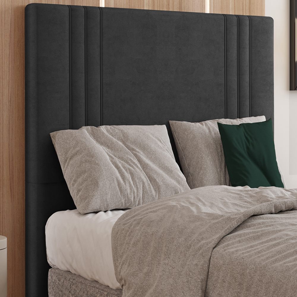Cabeceira Solteiro 88 cm London Veludo Preto Soon