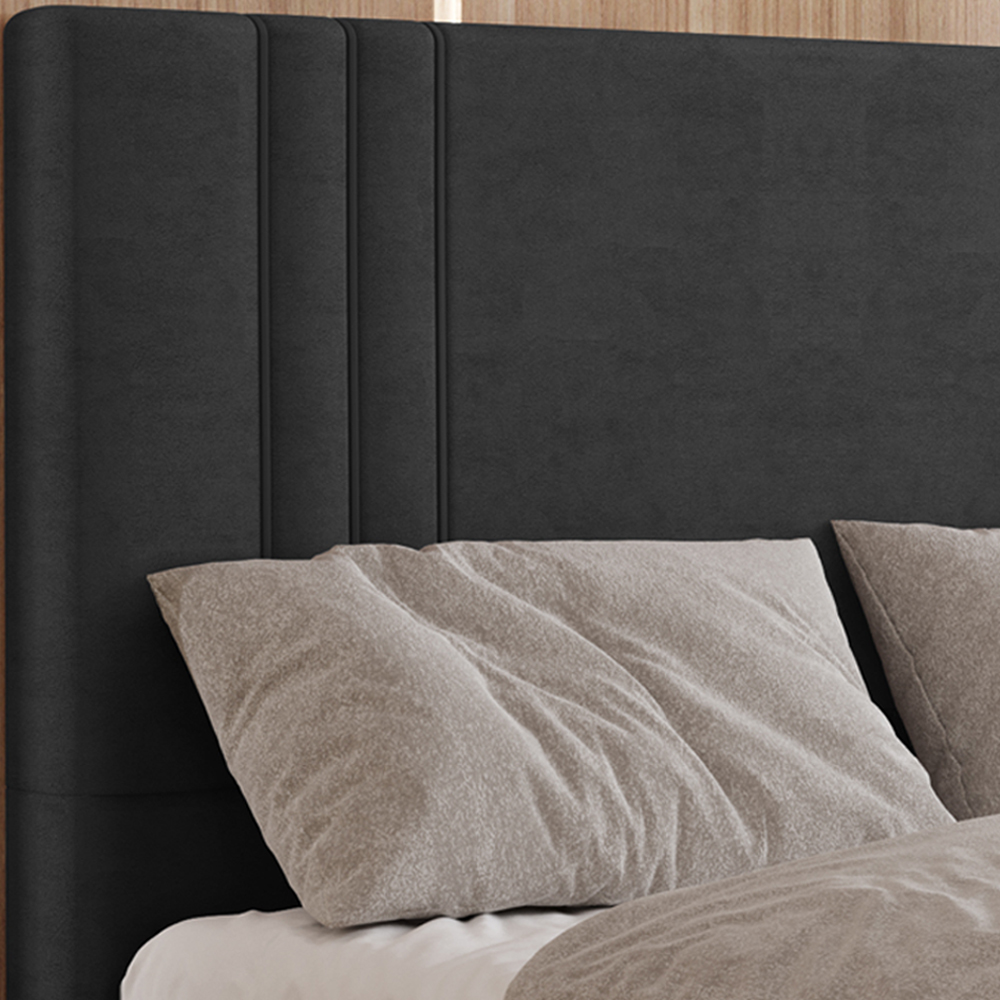 Cabeceira Solteiro 88 cm London Veludo Preto Soon