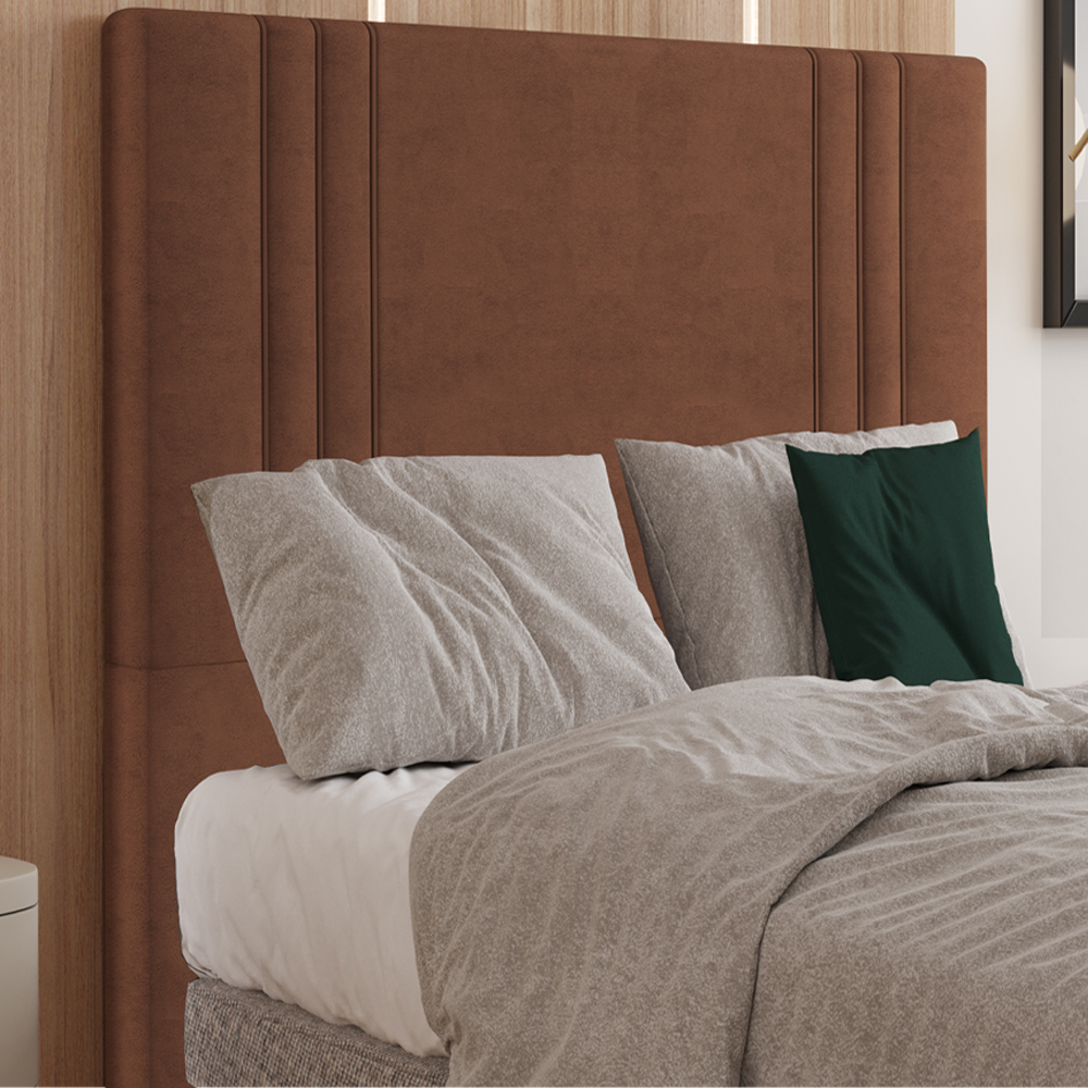 Cabeceira Solteiro 88 cm London Veludo Terracota Soon