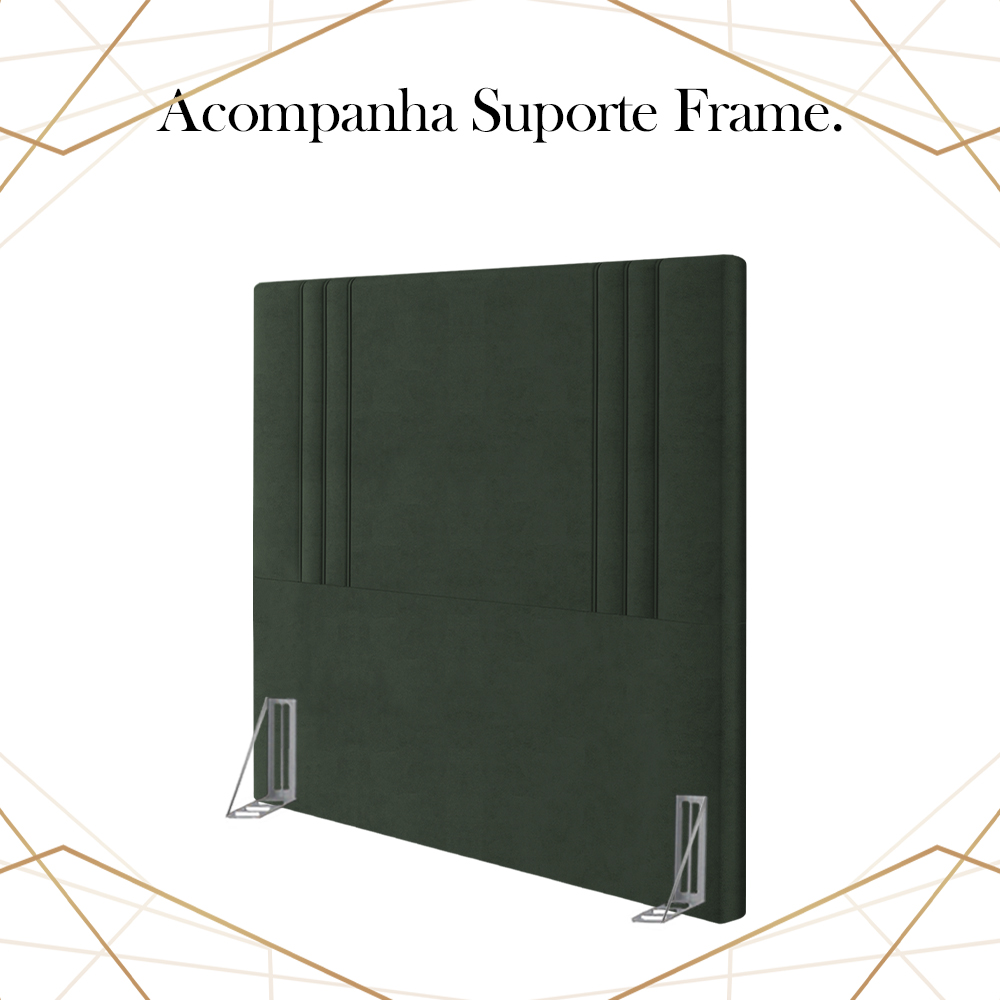 Cabeceira Solteiro 88 cm London Veludo Verde Soon