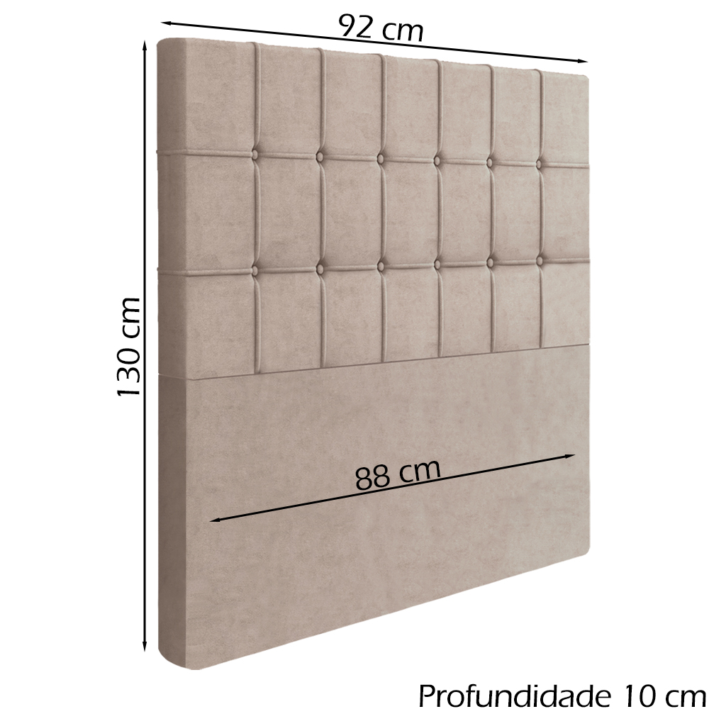 Cabeceira Solteiro 88 cm Lots Veludo Rose Soon