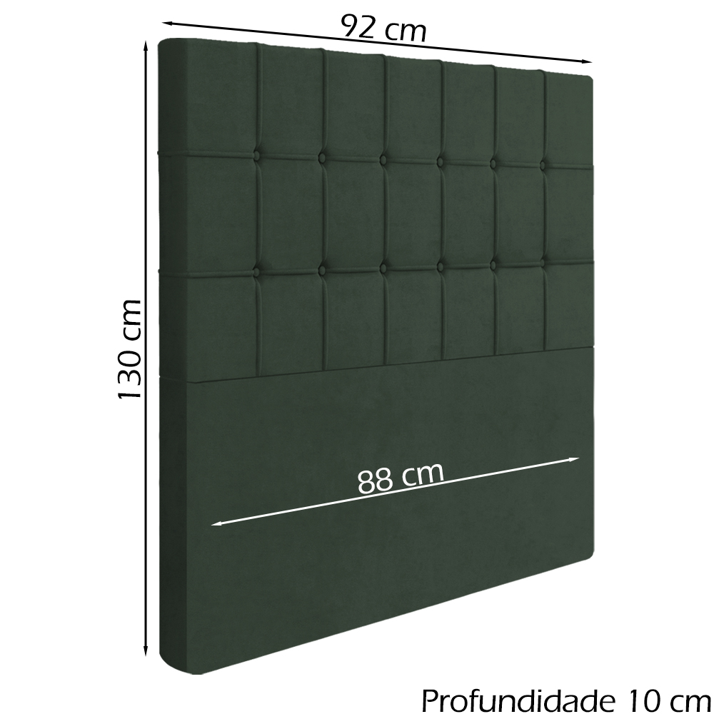 Cabeceira Solteiro 88 cm Lots Veludo Verde Soon