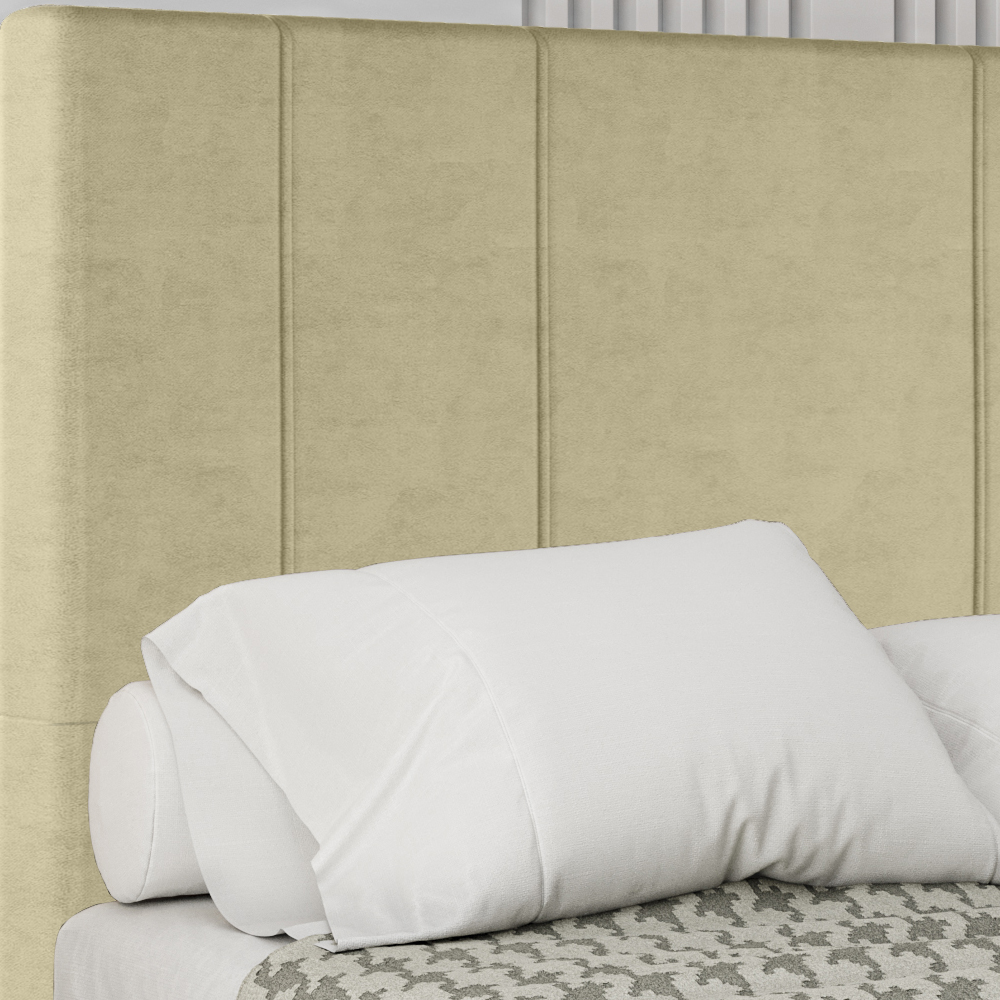 Cabeceira Solteiro 88 cm Madrid Veludo Bege Soon