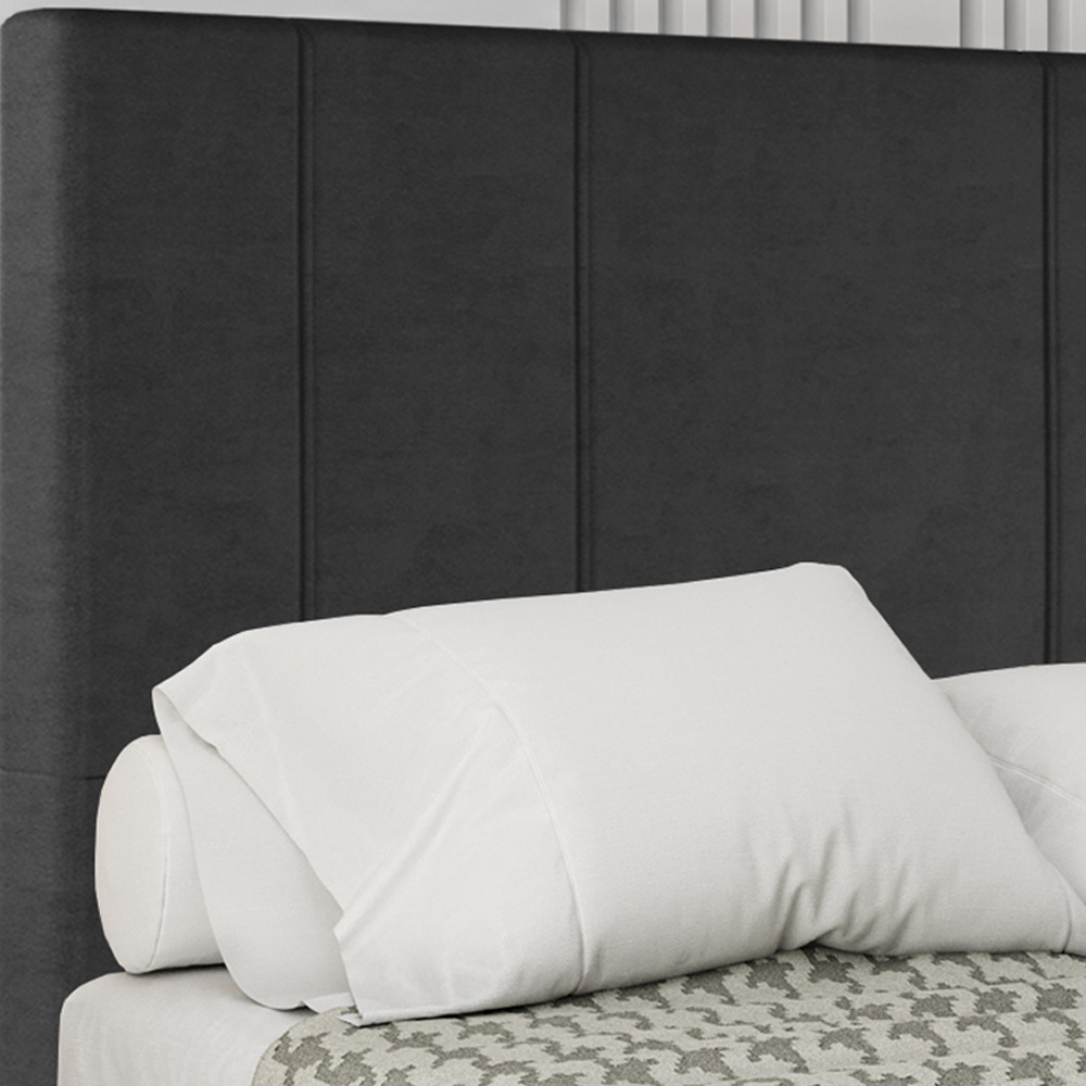 Cabeceira Solteiro 88 cm Madrid Veludo Preto Soon