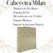 Cabeceira Solteiro 88 cm Milan Veludo Bege Soon