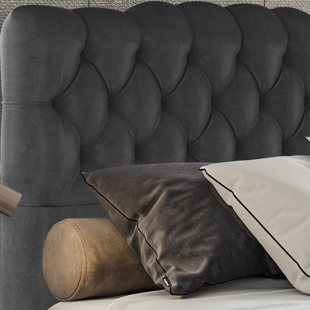 Cabeceira Solteiro 88 cm Milan Veludo Preto Soon