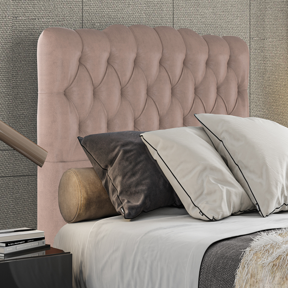 Cabeceira Solteiro 88 cm Milan Veludo Rose Soon