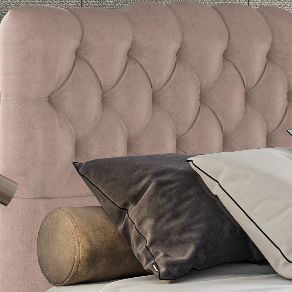 Cabeceira Solteiro 88 cm Milan Veludo Rose Soon