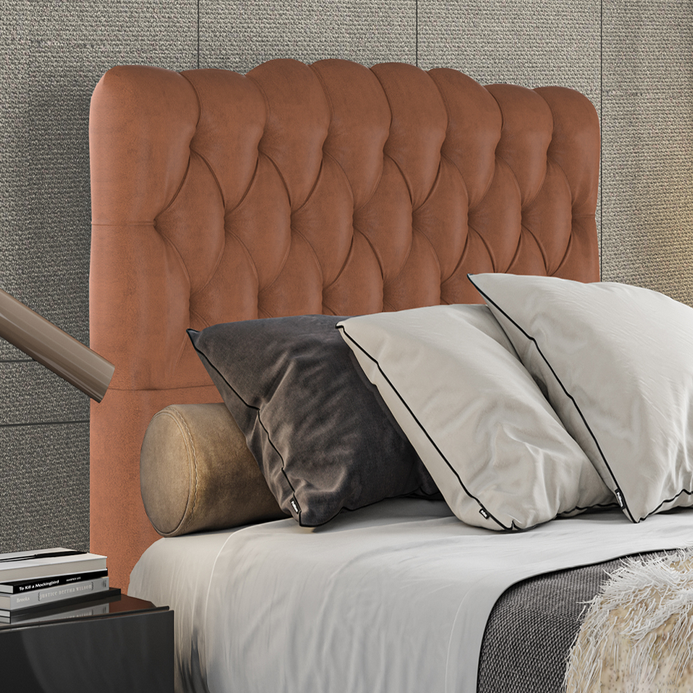 Cabeceira Solteiro 88 cm Milan Veludo Terracota Soon