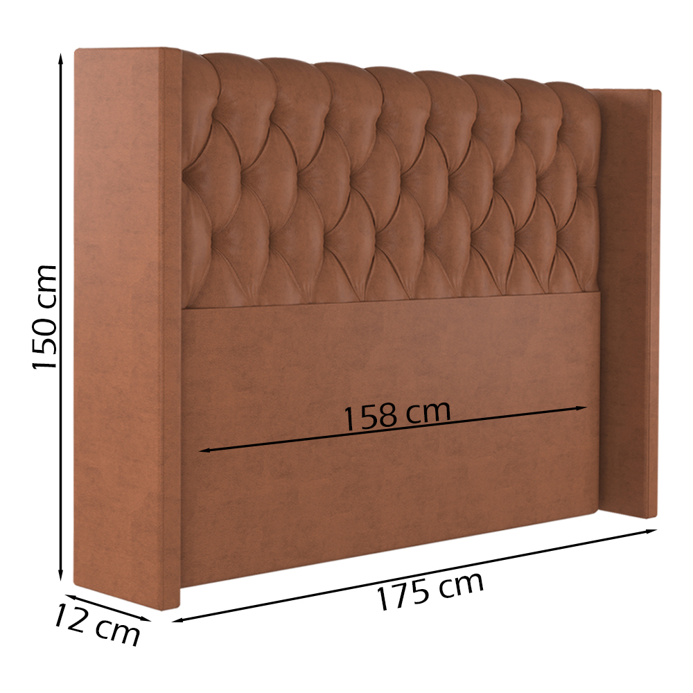 Cabeceira Solteiro 88 cm Toquio Veludo Terracota Soon