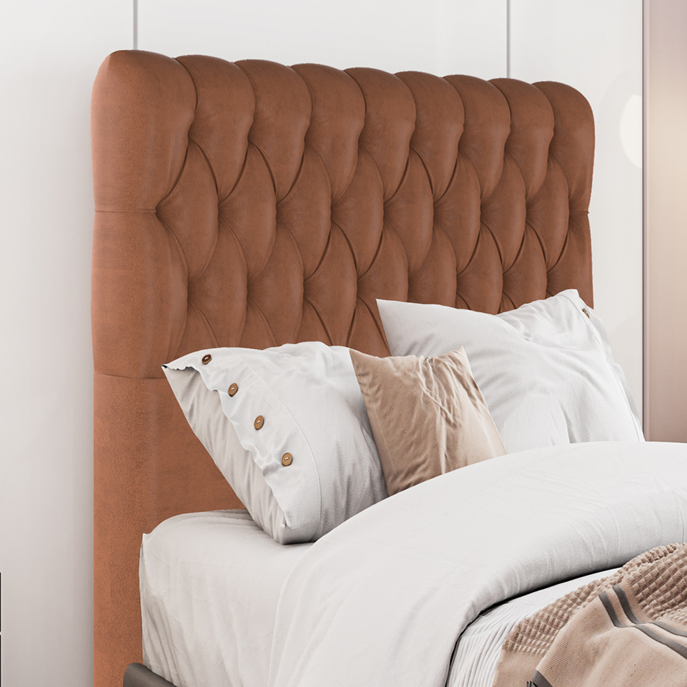 Cabeceira Solteiro 88 cm Vegas Veludo Terracota Soon