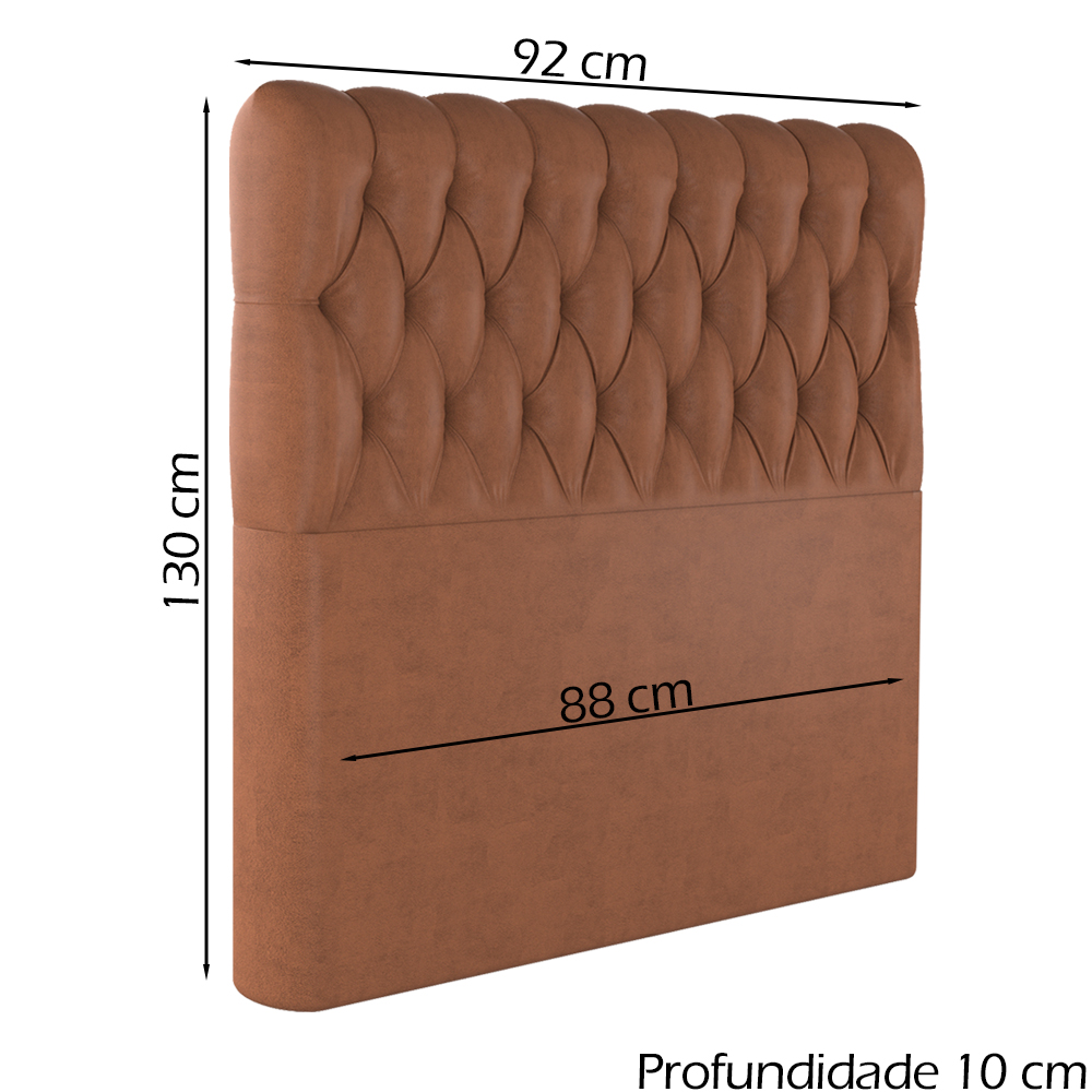 Cabeceira Solteiro 88 cm Vegas Veludo Terracota Soon