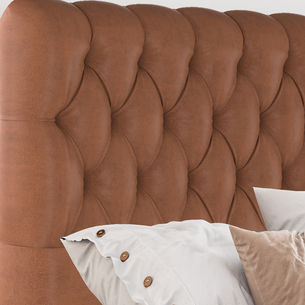 Cabeceira Solteiro 88 cm Vegas Veludo Terracota Soon
