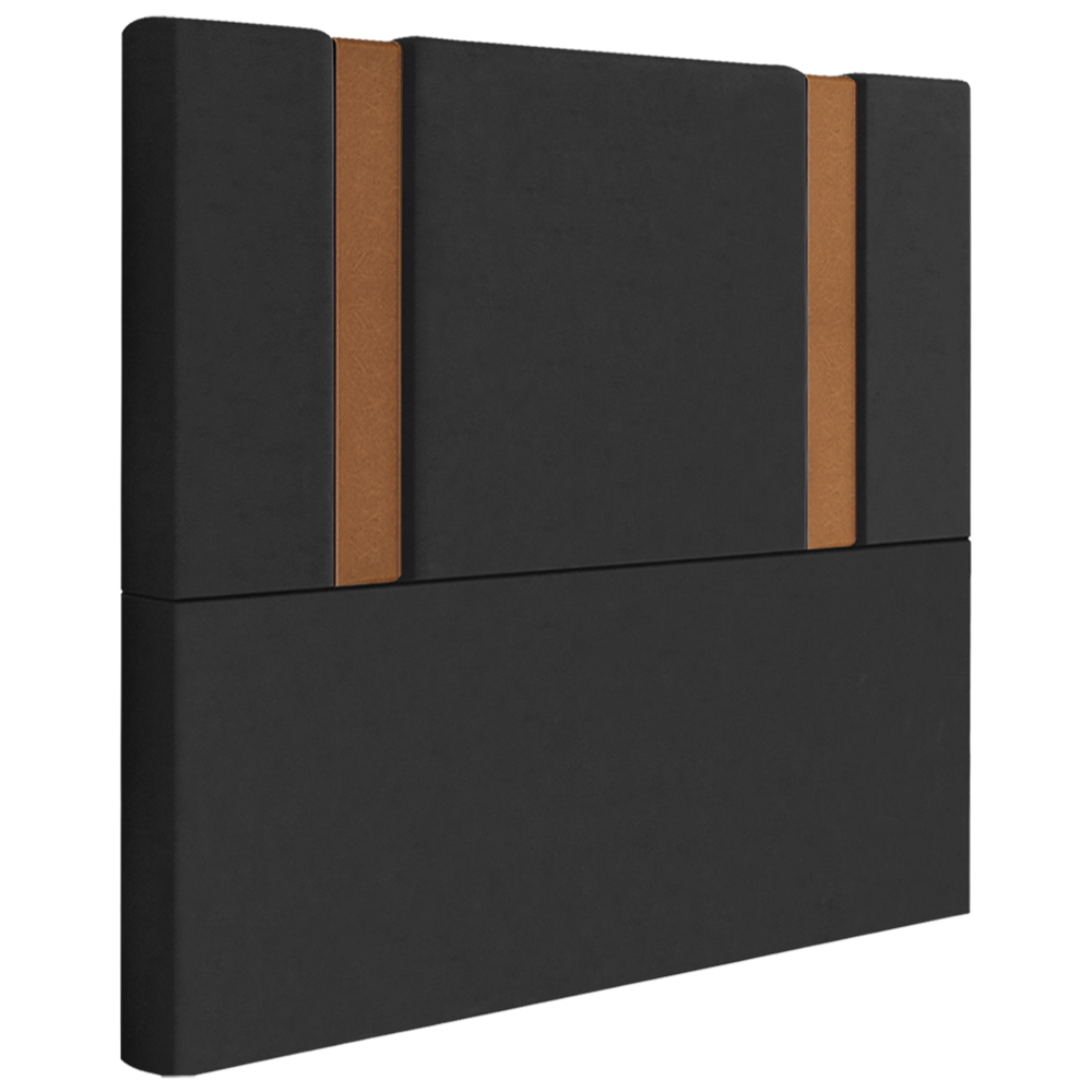 Cabeceira Solteiro 88 cm Veron Veludo Preto Soon