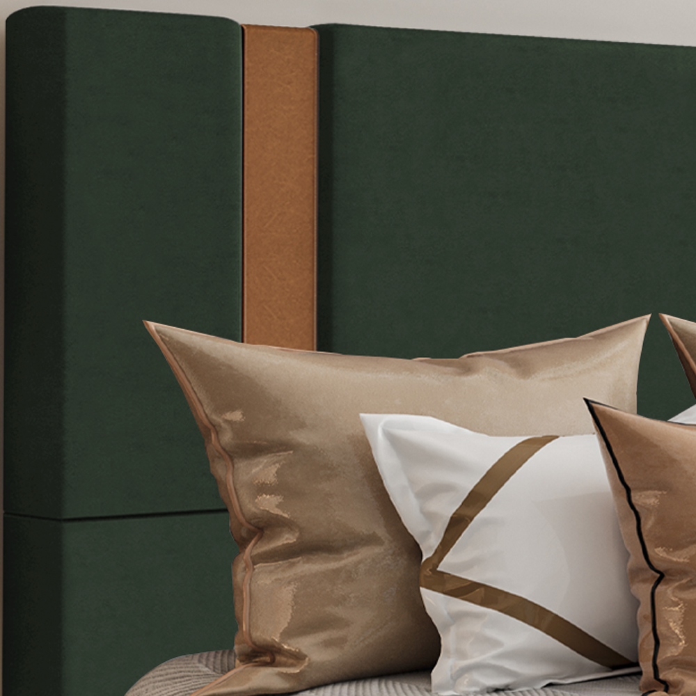 Cabeceira Solteiro 88 cm Veron Veludo Verde Soon
