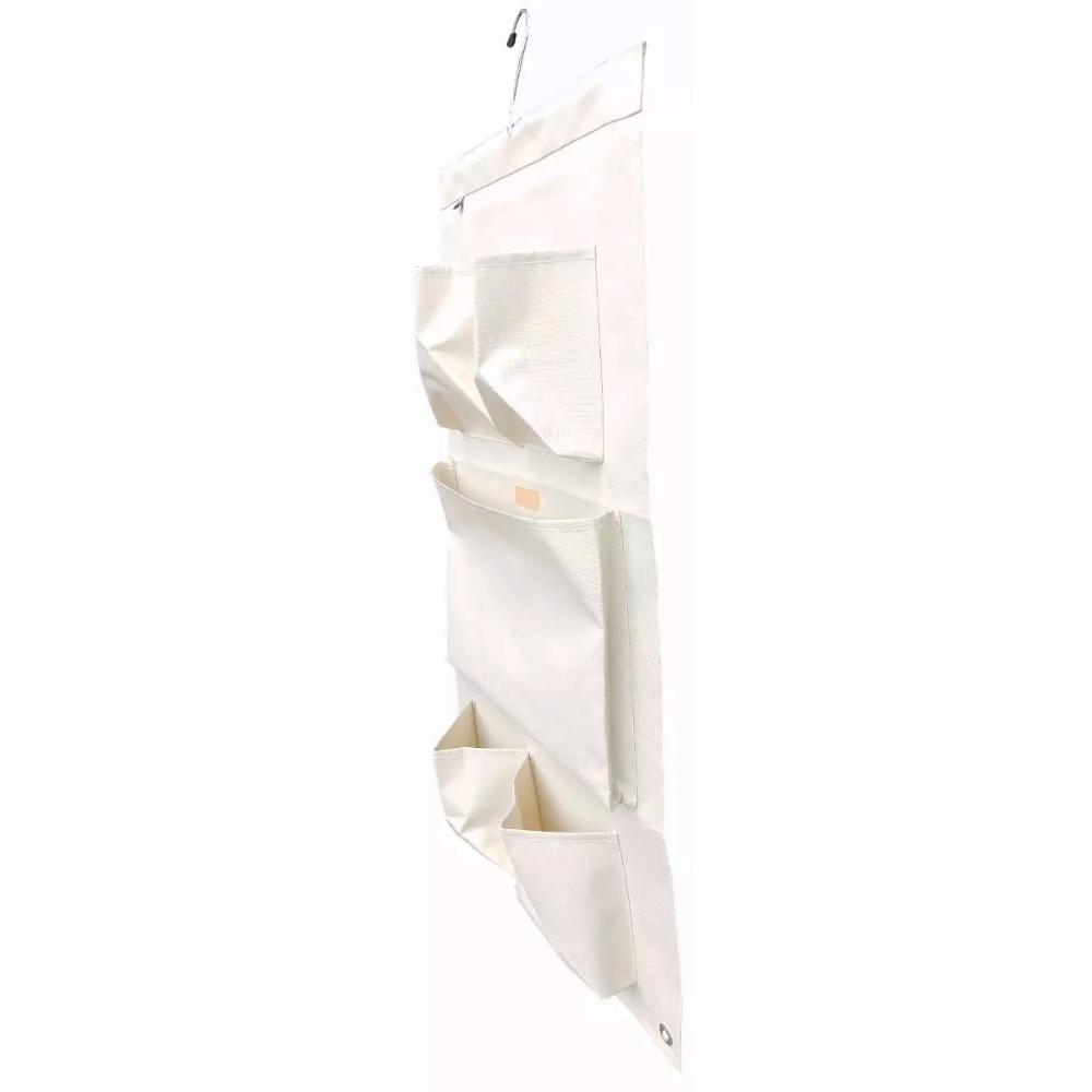 Cabide Com Organizador Multiuso De 5 Bolsos Bege Nylon