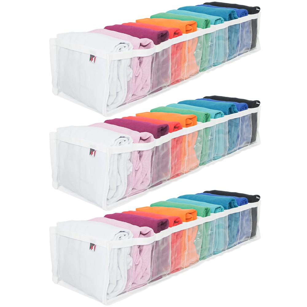 Kit 3 Colmeias Organizadoras De Moletons Com 10 Divisórias Organizador De Gaveta Closet