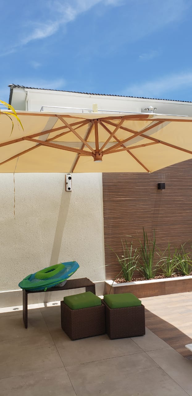 Ombrelone de Madeira Parede 3x3m Lateral Quadrado