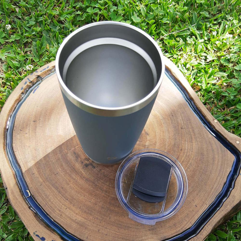 Kit 2 Copos Térmicos de Cerveja Parede Dupla Inox com Tampa