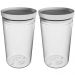 Kit 2 Potes Herméticos Soprano 2,1L Porta Mantimentos Plástico com Tampa Redondas Cinza