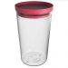 Kit 3 Potes Herméticos Soprano Grandes 2,1l Alimentos Transparente Tampa Plástico Vermelho