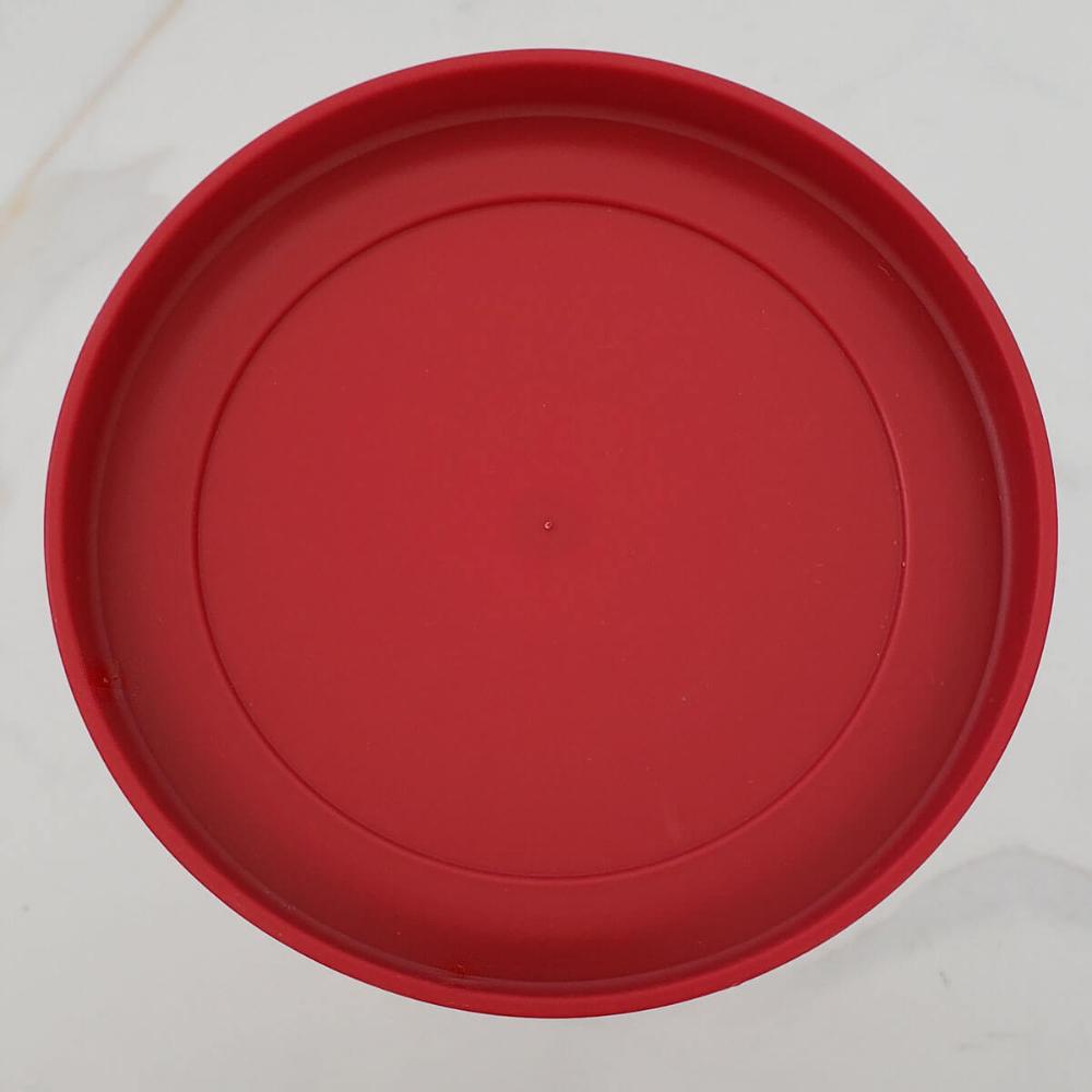 Kit 3 Potes Herméticos Soprano Grandes 2,1l Alimentos Transparente Tampa Plástico Vermelho