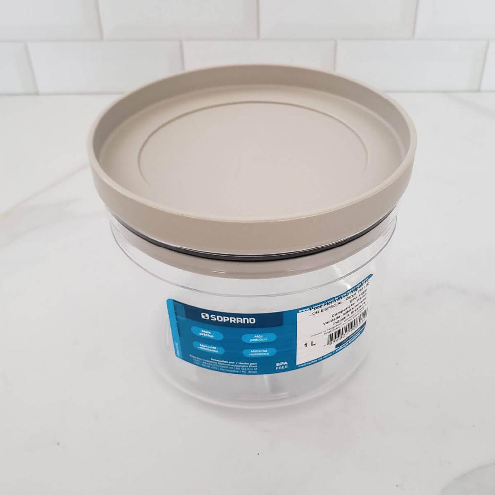 Kit 4 Potes Herméticos Porta Mantimentos 1 Litro Plástico co